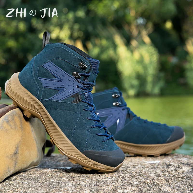 

New Oversized High Top Hiking Shoes Men's Genuine Leather Anti Slip Wear-Resistant Work Footwear Outdoor Training Military Boots