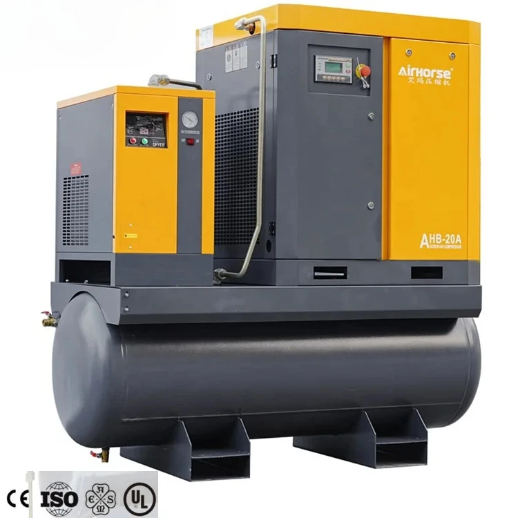

AirHorse 7.5HP 10HP 15HP 20HP 30HP 8 bar 10 bar 16 bar Screw Air Compressor Industrial With Air Tank Air Dryer for Cutting