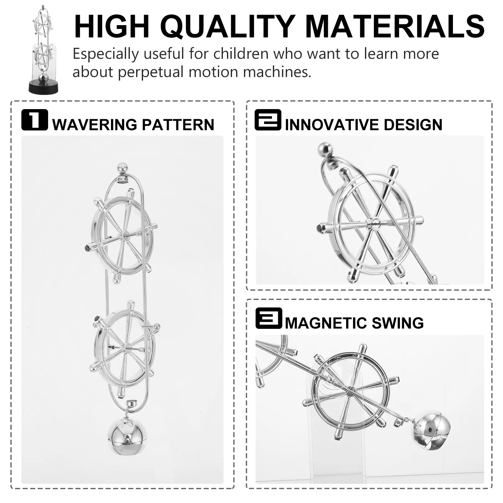 

1Pcs Perpetual Motion Instrument Desktop Science Decoration Office Ornament Educational Gift for Space Theme Room Birthday