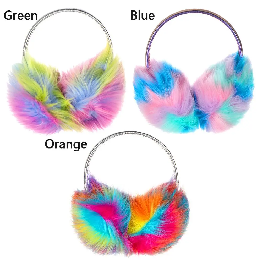 Ear Muff Winter Warm Fluffy Earmuffs Faux Fur Ear Muff Dazzle Color for Women Girls Christmas Outdoor Ear Warmers