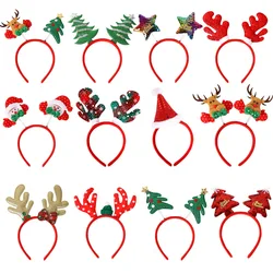 Christmas Headband Santa Snowman Elk Hairdband Xmas Tree Deer Horn Headwear Merry Christmas Party Decoration New Year Gift Gift