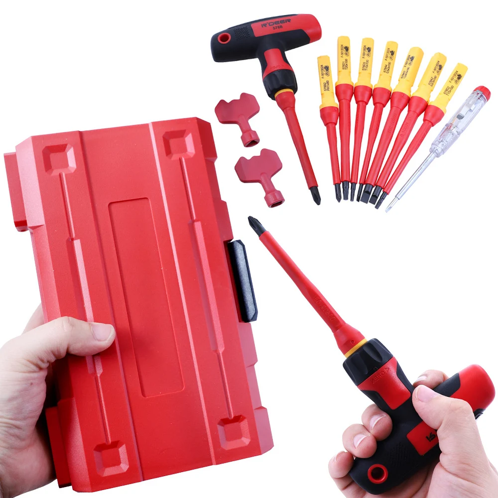 

Electrician Tool Repair Kit 12 in 1 Insulated Screwdriver Set 1000V Multitool Magnetic Screw Driver Bits Slotted Phillips Torx