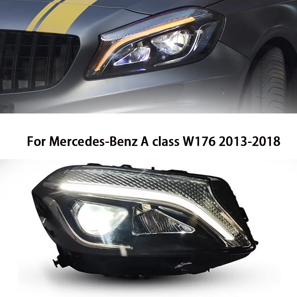 

led Headlight For Mercedes Benz A180 A200 W177 2018-2023 Refit Assembly LED DRL Dynamic Turn Signal Light Bifocal Lens Car Lamp