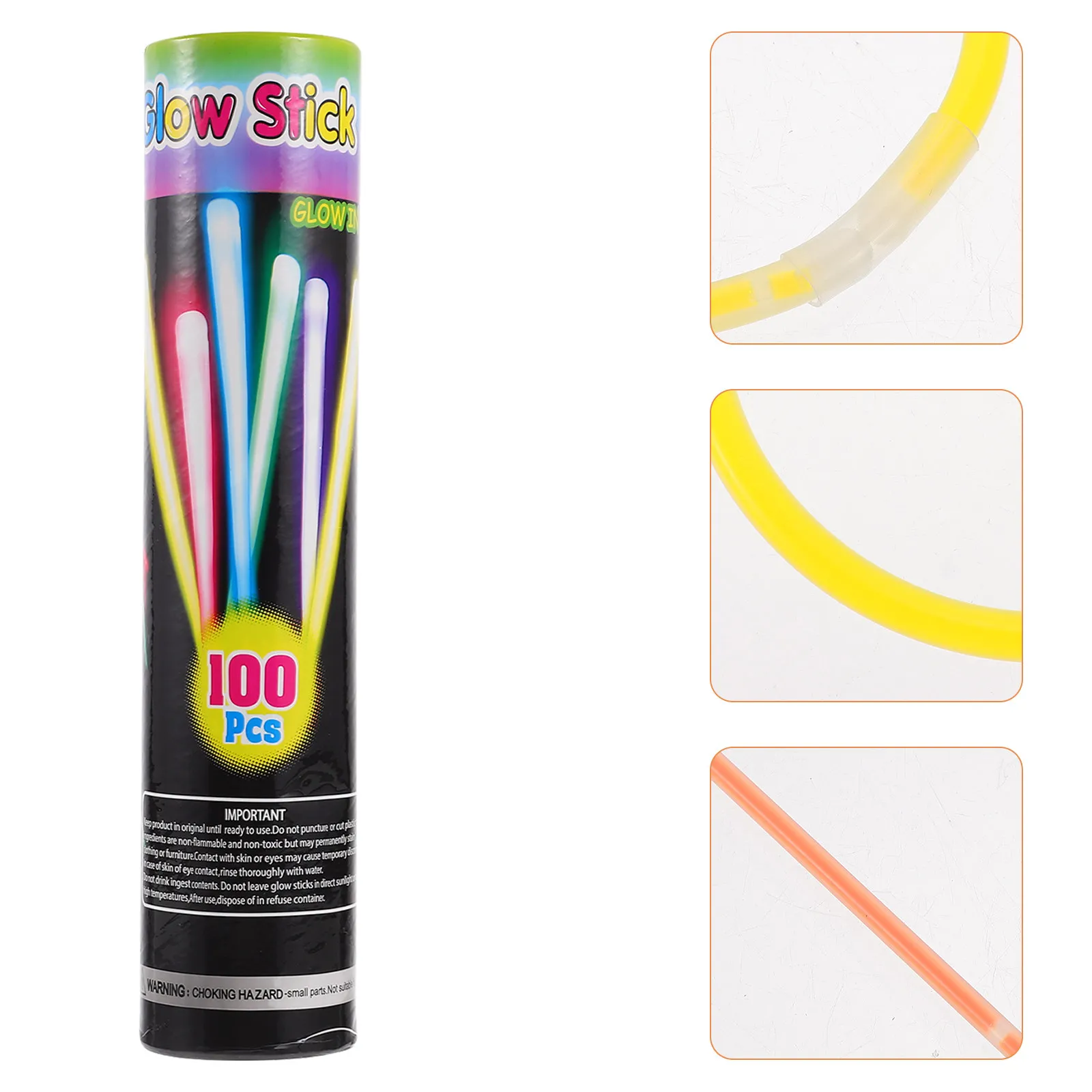 

100Pcs Glow Sticks Bulk Pack Bright Flash Sticks Party Supplies for Kids Birthday Camping Halloween Glow Necklace Bracelets