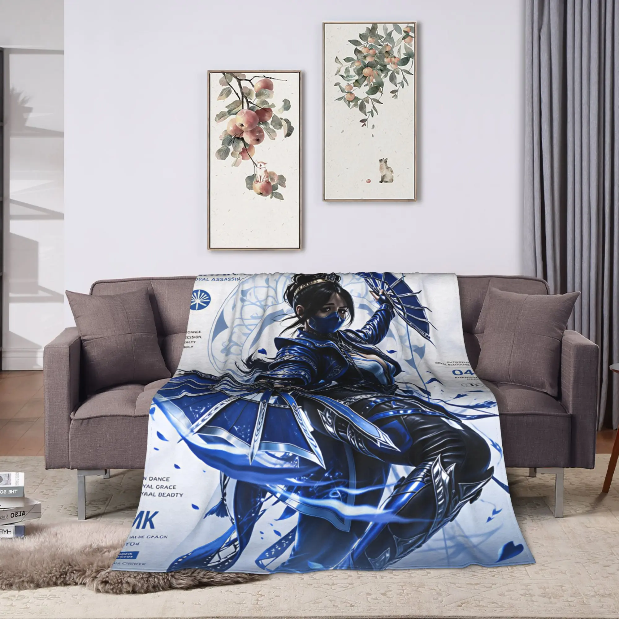 M-Mortal Kombat  Blankets Quality Warm Soft  Throw Blanket Winter Travel Office Couch Chair Sofa Bed Fluffy Bedspread