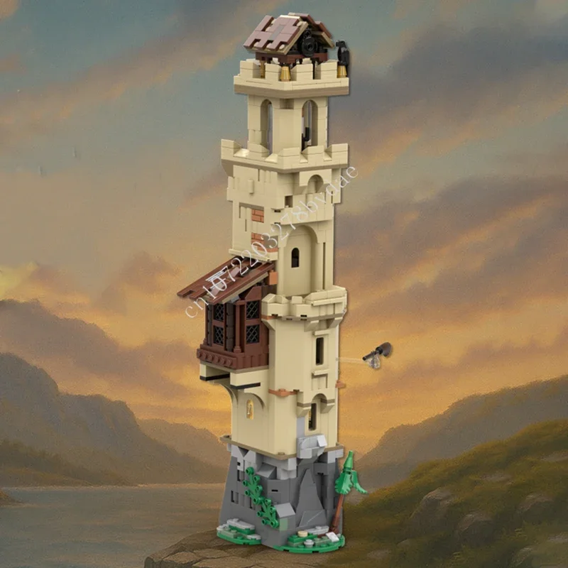 

Набор для сборки средневекового замка MOC из 594 деталей: Модель маяка на скале, технический конструктор, игрушка для самостоятельной сборки, подарок для ребенка на праздник