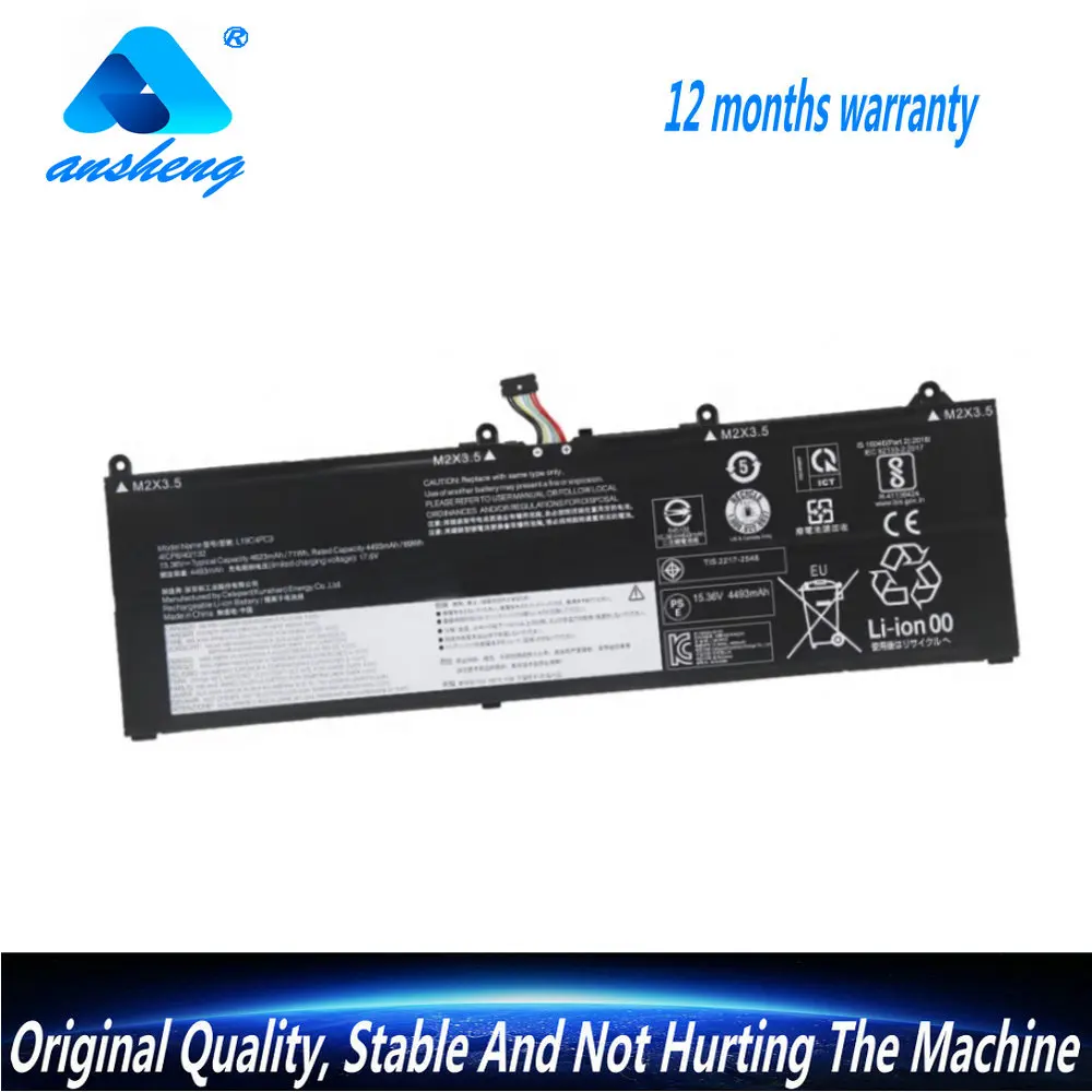 NEW L19C4PC3 L19M4PC3 Laptop Battery For Lenovo Legion R9000X Y9000X 2021 / S7-15IMH5 Series 5B10Z49581 5B10Z49582 15.36V 71Wh