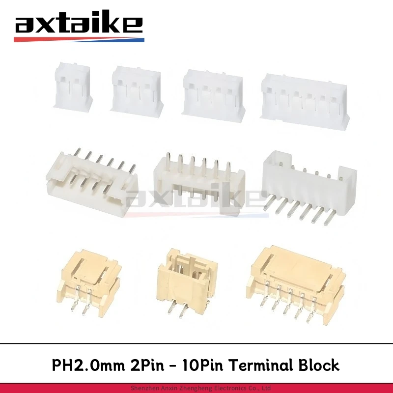 

20PCS PH2.0 2Pin 3Pin 4Pin 5Pin 6Pin 7Pin 8Pin 9Pin 10Pin JST Male Female Connector 2mm DIP / SMT SMD PCB Terminal Block