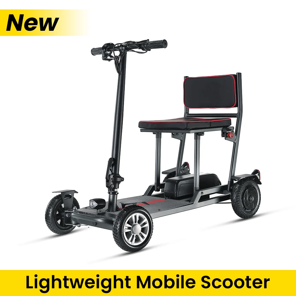 New Folding Electric Mobility Scooter 36V 300W Motor 25KM/H 25KM Range 4 Wheel Double Brake Fast Charging for Outdoor Commute