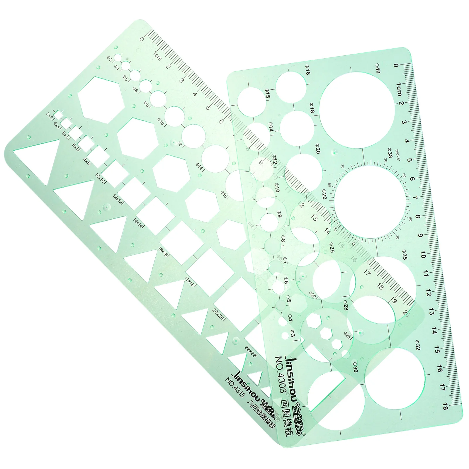

2 Pcs Circular Ruler Template Students Drafting Plastic Drawing Stencils Compasses Tools Measurement Engineering Scales