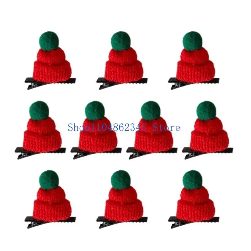 5asd Fashion Mini Christmas Hat Hair Ornament Hair Clip Hairpiece Plush Festive Accessories For Parties And Gatherings