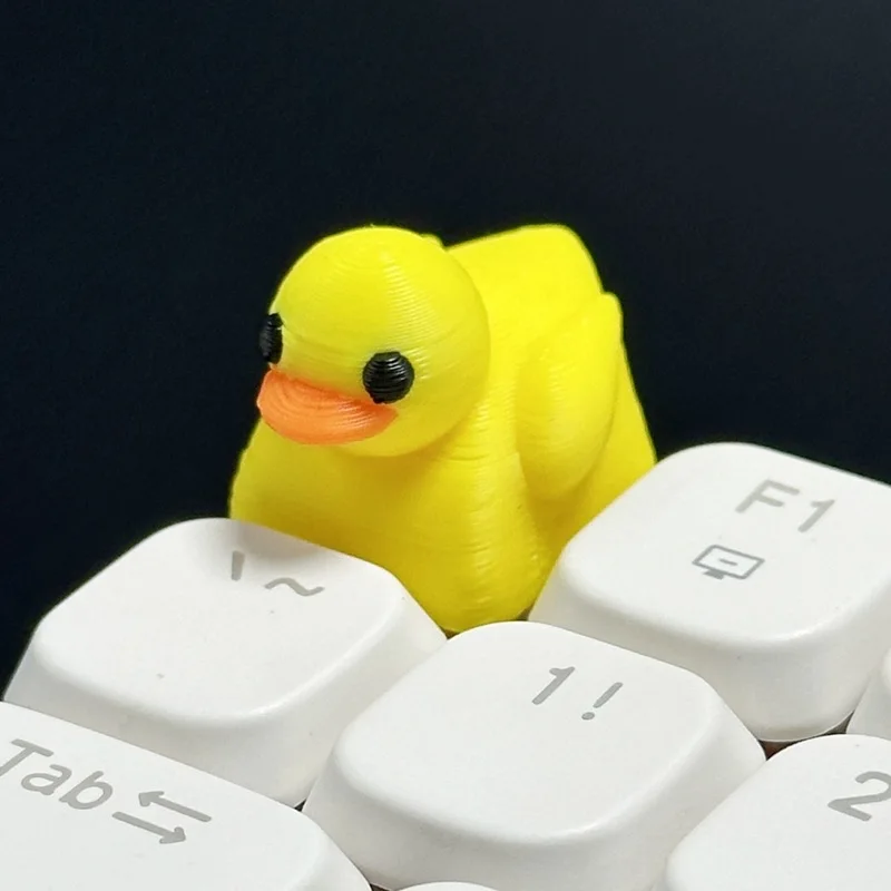 Yellow Duck Keycaps Personalized Resin Chubby Duck Cross Axis Mechanical Keyboard Keycaps Cute And Stress Relieving Accessories