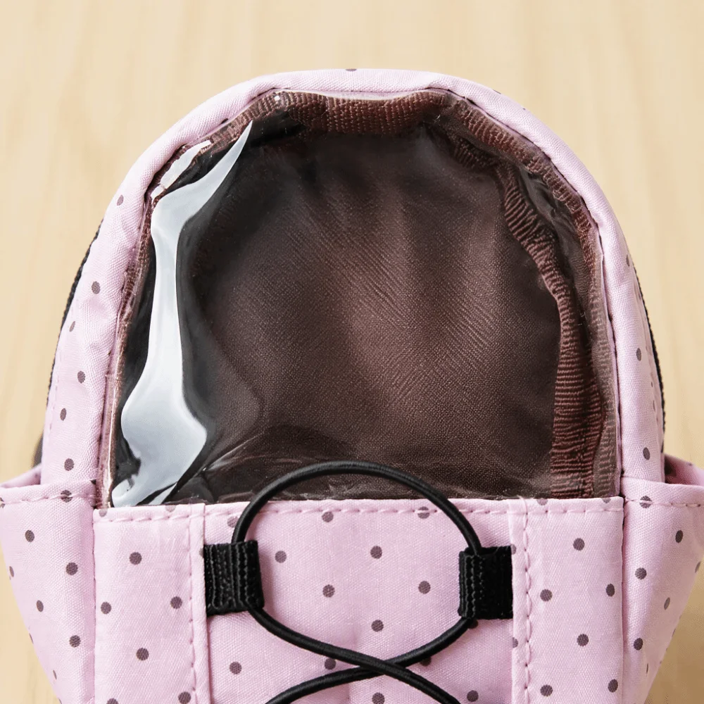Ausgezeichnetes Geschenk: Polka-Dot-Aufbewahrungstasche, breitmundiger, transparenter, tragbarer Beutel aus PVC, leicht zugänglicher Münzbeutel mit Anhänger. – Detail 6