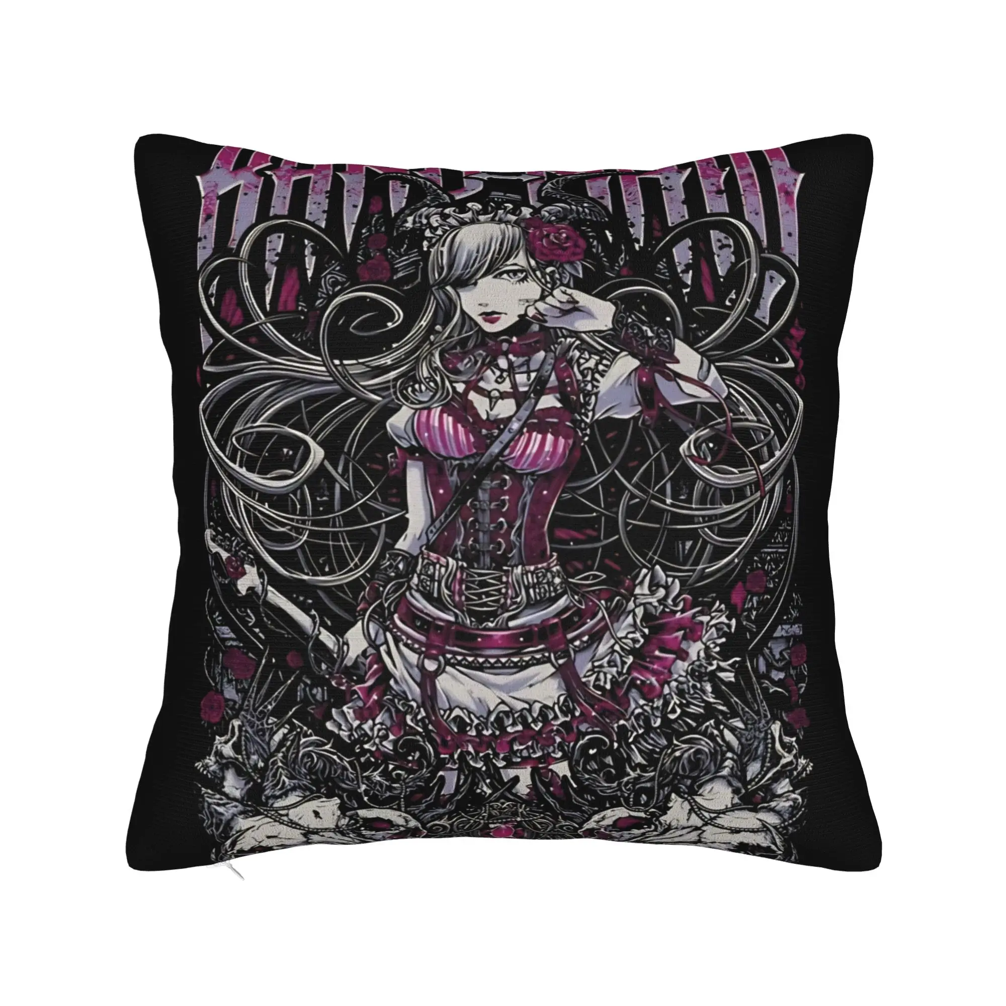Band Maid 4  Square Pillow Case  Cushion Covers Awesome Polyester Decor Pillowcover for Sofa 45*45cm