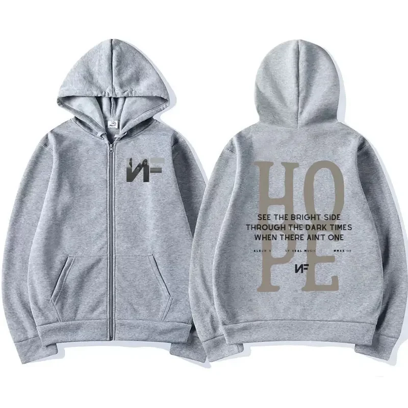 Rapper NF Hope Tracklist Zipper Hoodies Hope Album Tour Vintage Style Zip Up Hoodie Men Women Fashion Oversized Sweatshirt Coats