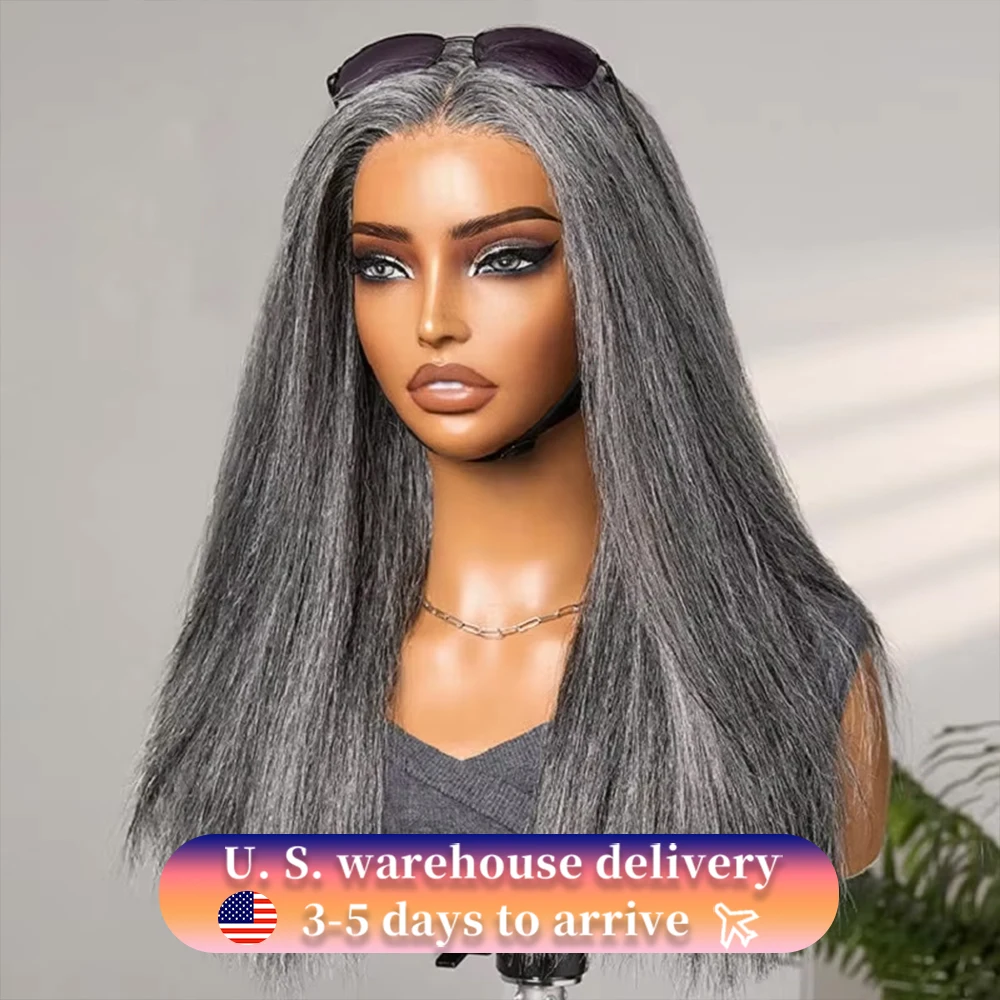 

32 Inch Colored Bone Straight 13x6 HD Lace Frontal Wig 200% Salt And Pepper Lace Front Human Hair Wig Pre Plucked Brazilian Wigs