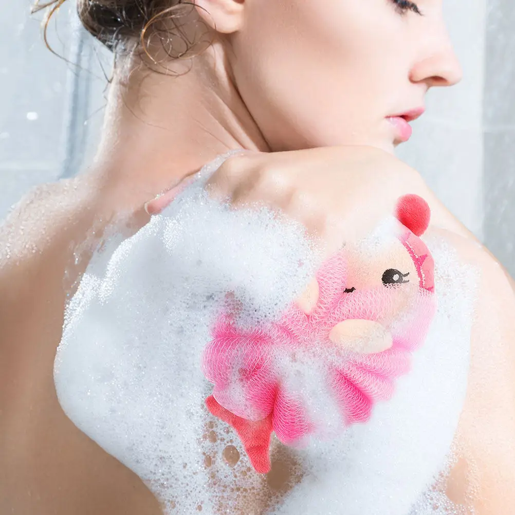 

2Pcs Cartoon Bath Ball for Kids Premium Skin-Friendly Exfoliating Body Scrubber Rich Foaming Shower Sponge Bathtub Cleaning