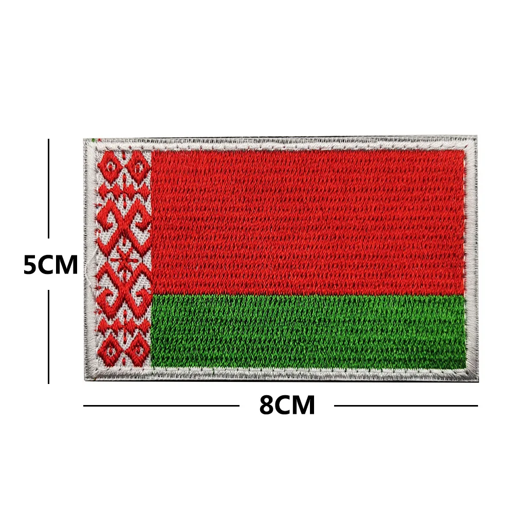 Białoruś flaga czeczeńska rosyjska haftowana naszywka tkanina flagowa łatka w paski plecak łatka naszywka na ubrania haft DIY