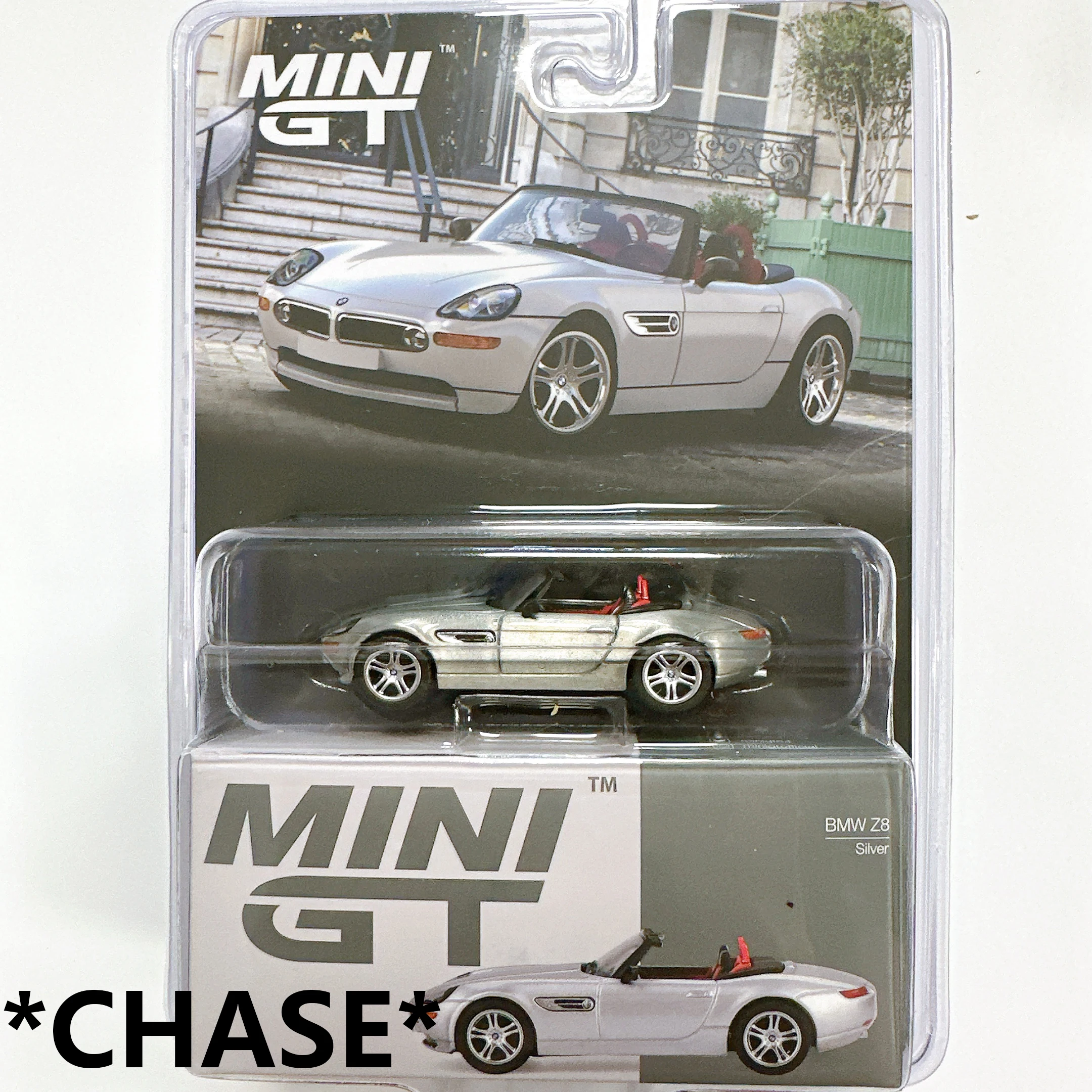 

MINIGT 998 *CHASE * 1:64 BMW Z8 Серебряная литая под давлением модель автомобиля Коллекция игрушек