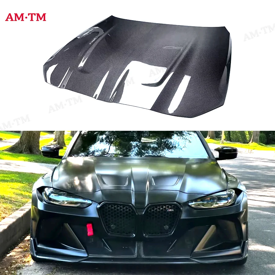 

Dry Carbon Fibre Car Front Bumper Engine Hood Bonnet Vent Cover For BMW G80 G81 M3 G82 G83 M4 2021+ Parts Upgrade Body kit