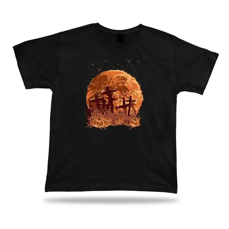 Tshirt Tee Shirt Birthday Gift Idea Moon Graves Creepy Graveyard Horror Pumpkin