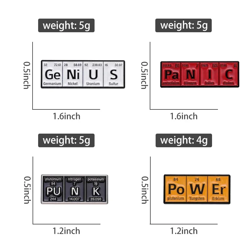 Science Chemical Element Series Enamel Pins Custom Microscope Beaker Metal Brooch Clothes Lapel Badge Jewelry Gift for Students