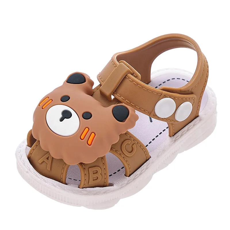 

Children's Sandals 2024 Summer Boys Anti-kick Non-slip Soft-soled Infants and Toddlers 0-3 Years Old Baby Bag Head Toddler Shoes