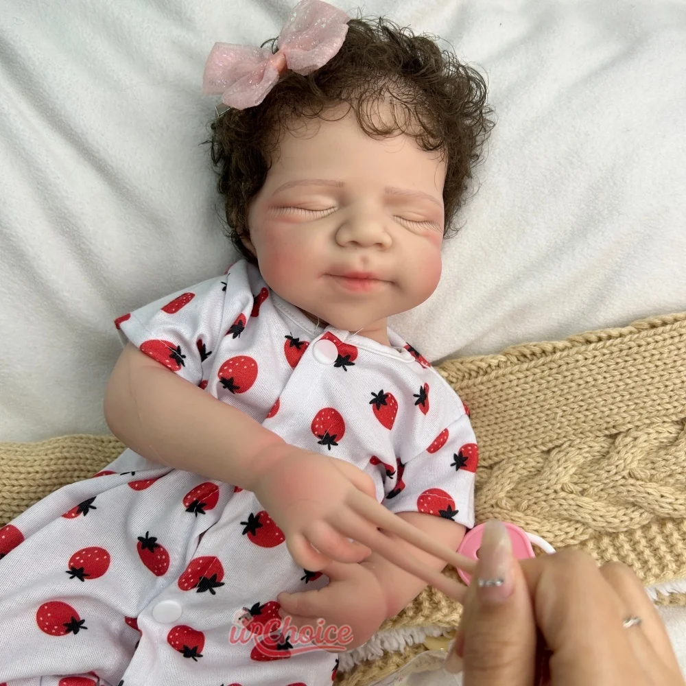 Realistic Full Body Silicone Reborn Baby 20inch Pascale with Rooted Hair Handmade Soft Touch Washable Doll for Stress Relief