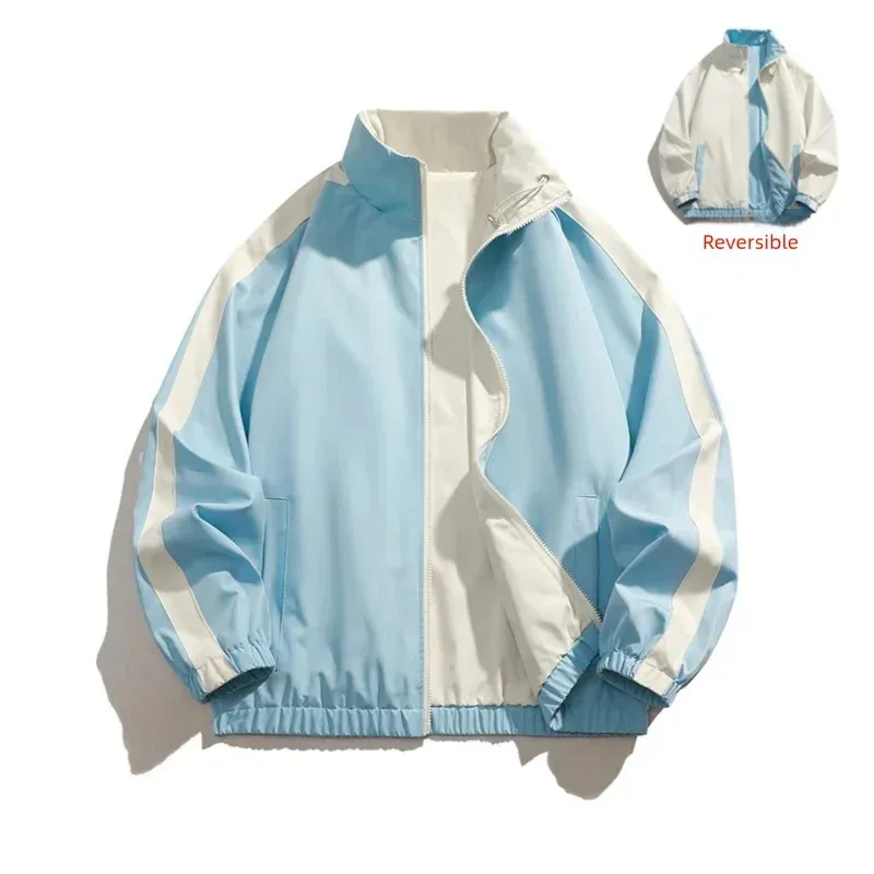 

Men's Spring Autumn Double Sided Jacket Couple Outdoor Loose Pilot Jacket Windproof Trendy Versatile Outerwear