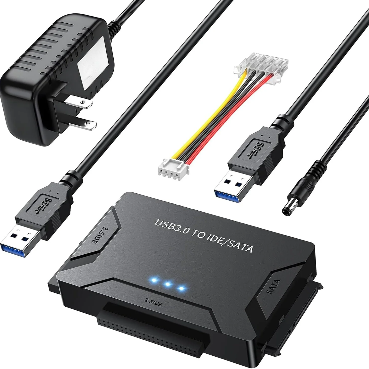 USB 3.0 to IDE SATA Adapter Converter - External SATA to IDE Hard Drive Reader for Universal 2.5"/3.5" HDD/SSD Hard Drive Disk
