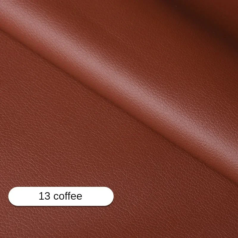 Litchi Pattern Leather Fabric Upholstery Per Meter for Car Interior Bag Chairs Diy Sewing Waterproof Wearable Soft Cloth Plain