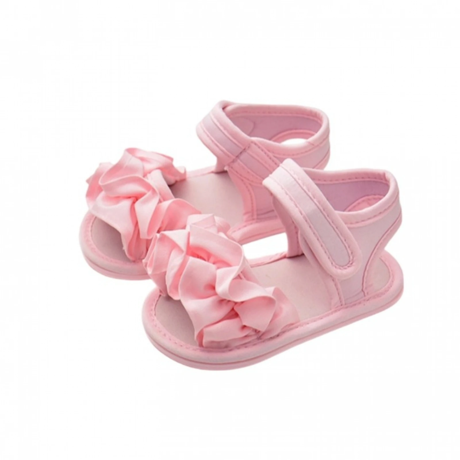 

0-12months Baby Girls Summer Sandals Ruffle Decor Open Toe infant girls First Walking Shoes summer casual Hook-Loop Sandals