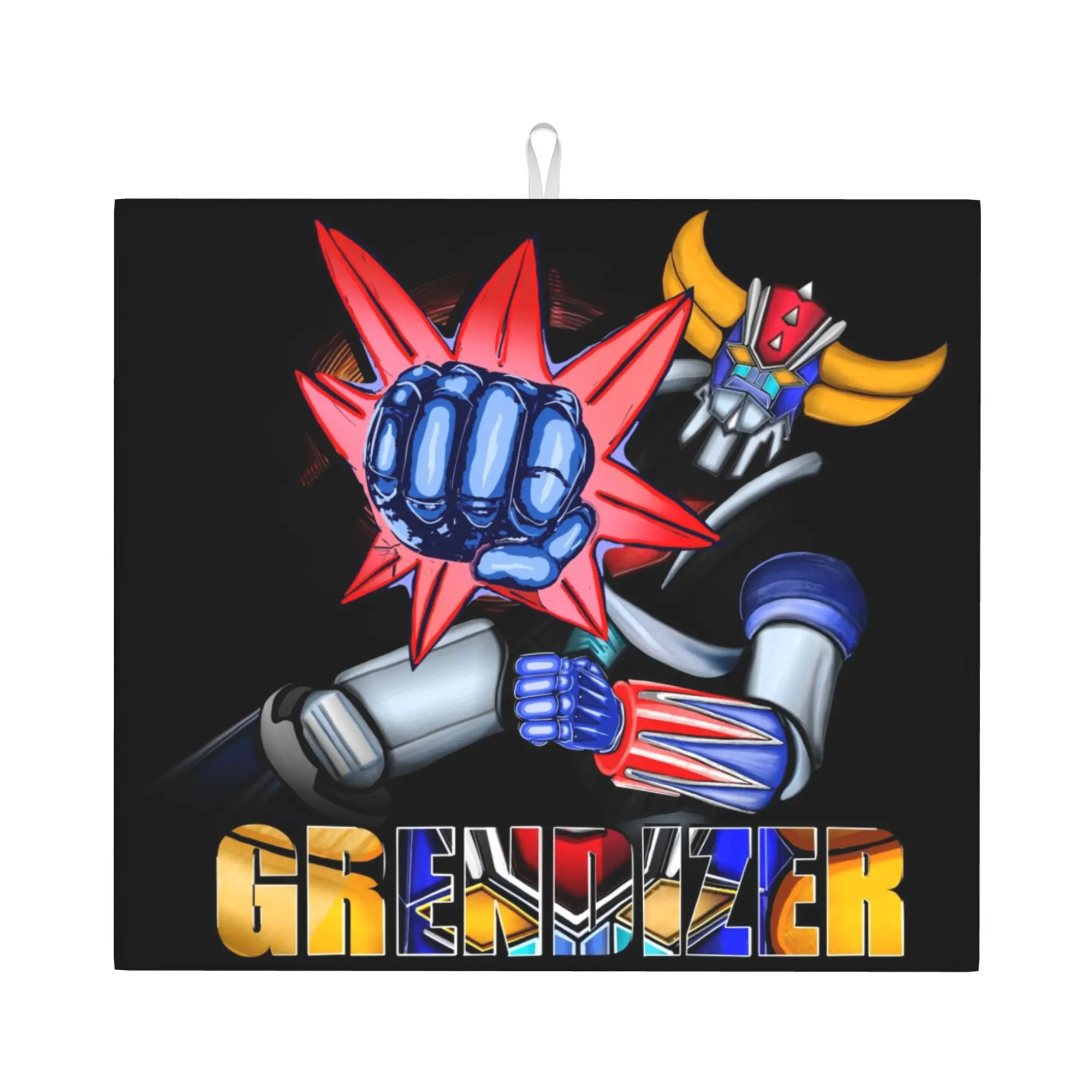 Drying Mat For Kitchen UFO Robot Mazinger Z Barware Tableware Oil Proof Reusable Anime Manga  Washable Kitchen Sink Drying Pad