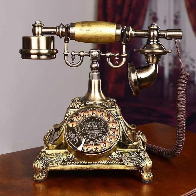 Antique telephone landline reuse fashion creative ornament rotating wireless card insertion