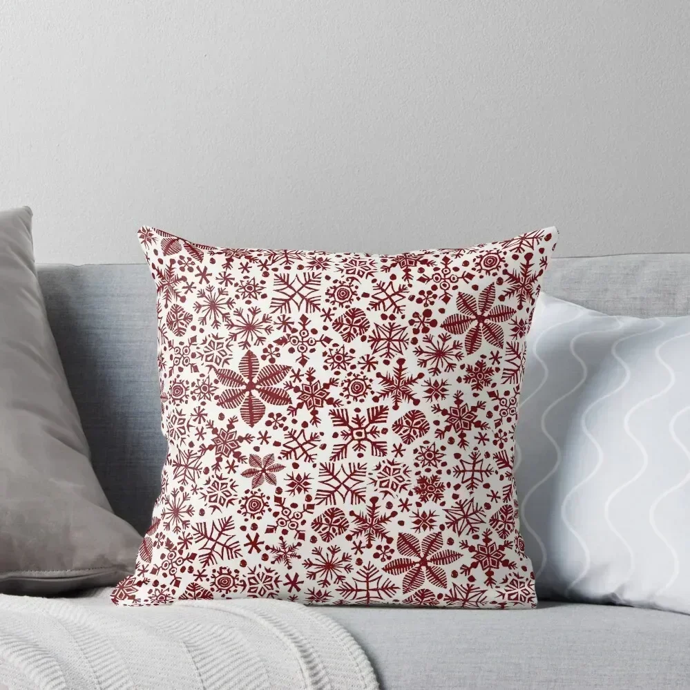 

CHRISTMAS SNOWFLAKES, red snowflakes Throw Pillow ornamental pillows Cushion Covers For Living Room pillow pillowcase pillow