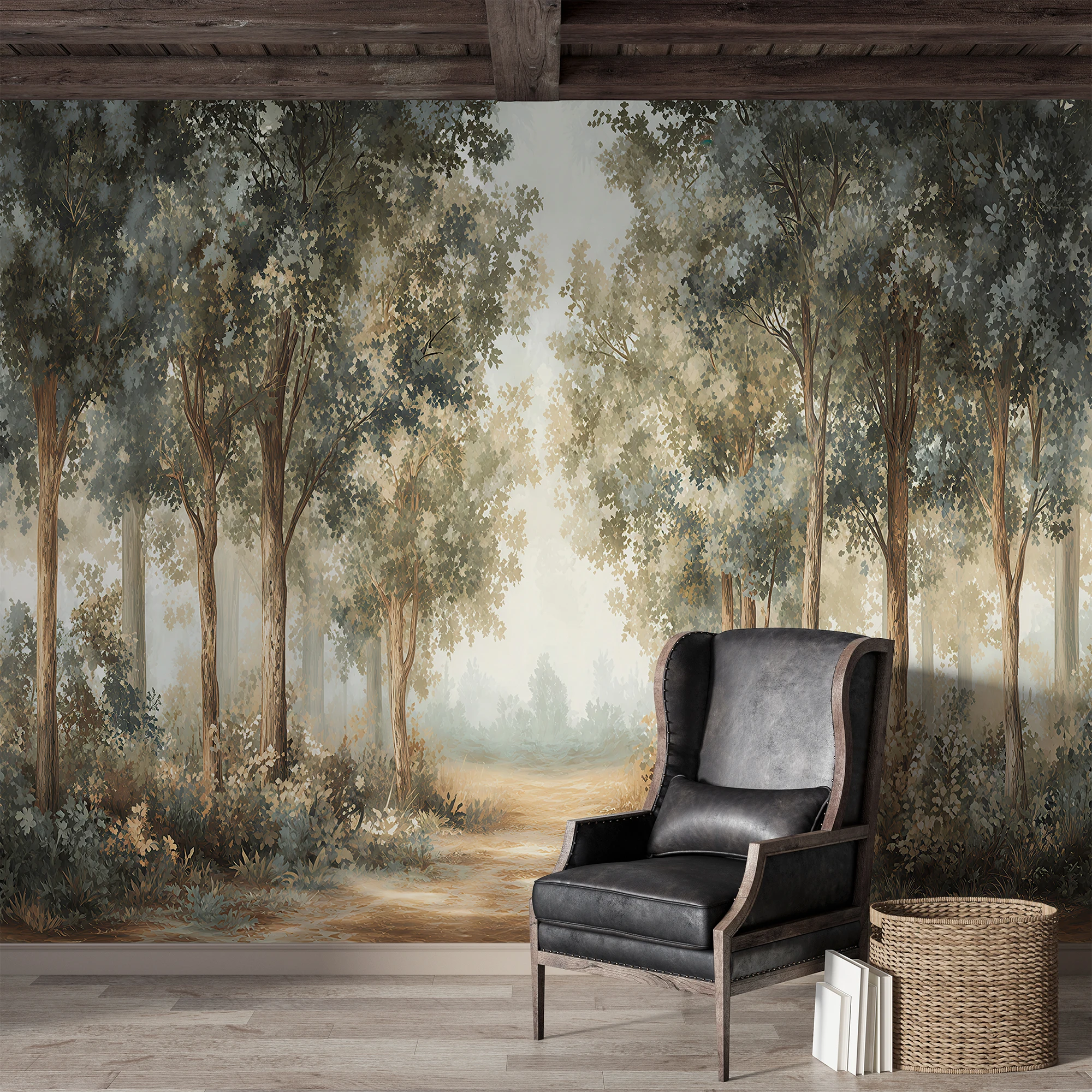 Customized 3D Wallpaper Forest Trail Green Plants