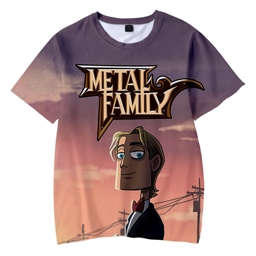 Metalen Familie 3D Prints T-shirts Vrouwen Mannen Fashion Zomer Korte Mouw T-shirts Unisex Casual Streetwear Kleding