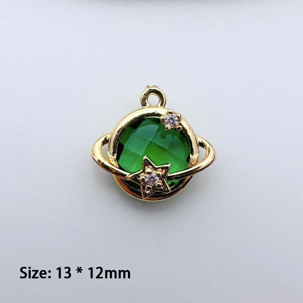 20pcs/ Bag Copper Gold Plated Zircon Starry Sky Series Star Pendant DIY Earrings Bracelet Necklace Accessories