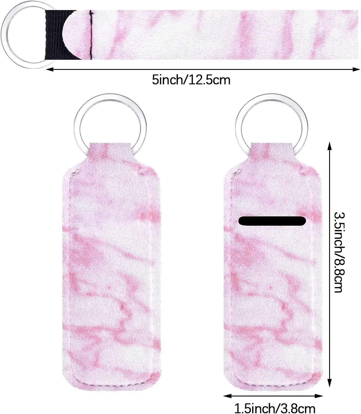 Marble Chapsticks Holder & Wristband Pouch Cute Design Lip Balm Holders Lipstick Holder for Travel 5colors 10set