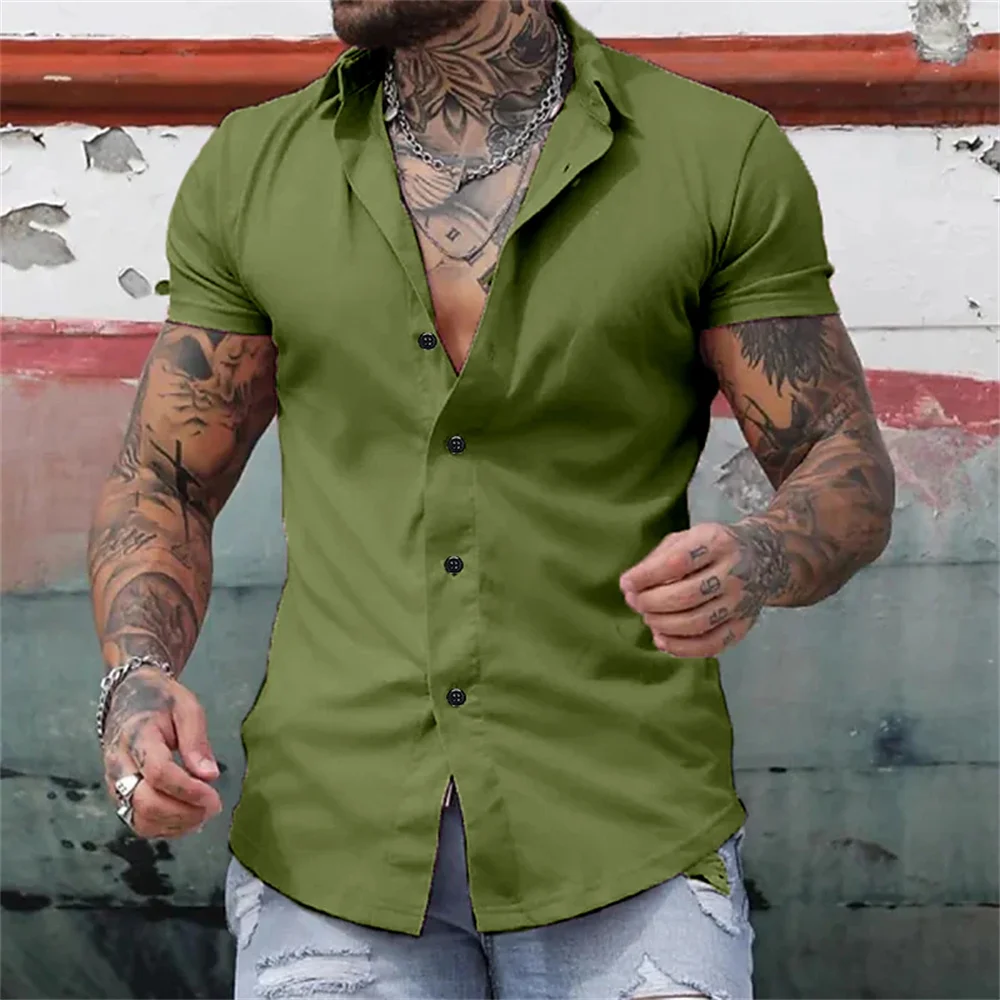 2024 Summer New Men\'s Short sleeved Retro Single breasted Cardigan Shirt Hawaiian Beach Leisure Comfortable Soft Men\'s Top