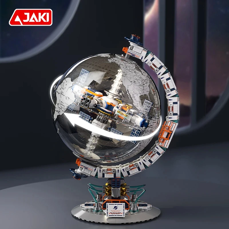 Space Dawn Globe Building Blocks Set Space Station Building Blocks Collectible World Globe Model Gift Idea for Collectors