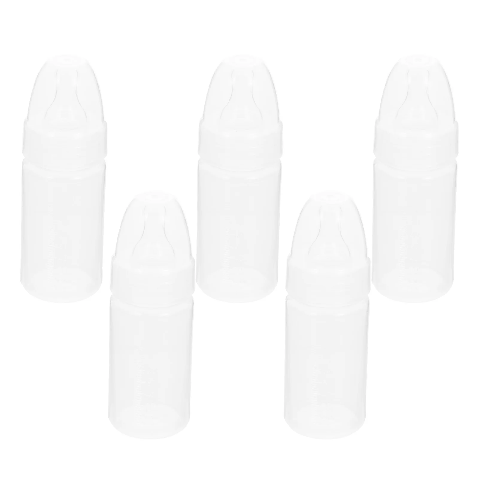 

5Pcs Wide Opening Design Newborn Milk Bottles Portable Brewing Bottles (White)