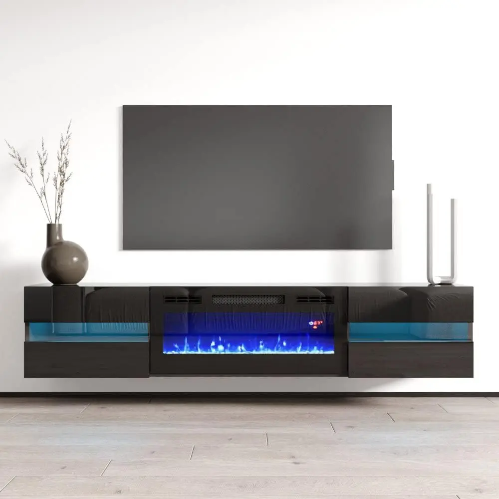 Metro BL-EF Floating Fireplace TV Stand for TVs up to 80