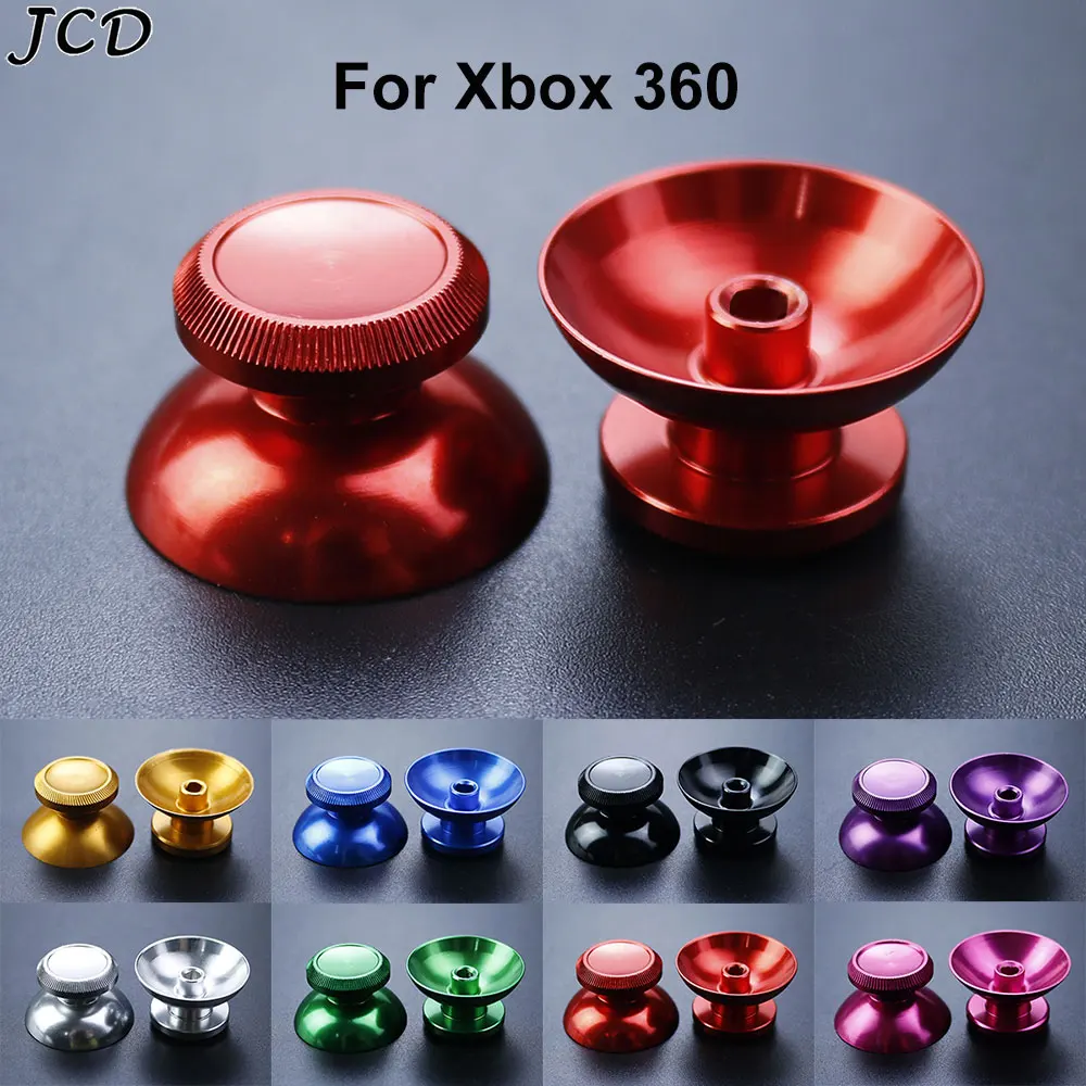 JCD 2pcs Aluminum Metal Joystick Grip Cap Analog Thumb Stick Cover For Xbox 360 Gamepad Controller Thumbstick Button Replacement