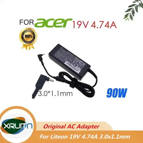Genuino Liteon PA-1900-32 90W 19V 4.74A 3,0*1,1mm cargador/adaptador de CA para ordenador portátil para adaptador de fuente de alimentación Acer