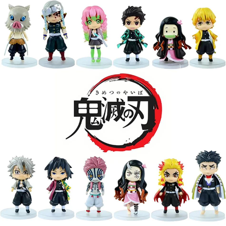 

Новые фигурки Demon Slayer (Клинок, рассекающий демонов) в стиле Q, 9 см, 6-12 шт., Танджиро, Нидоцу, Иноске, Зенизу, игрушки, модели из ПВХ, подарки