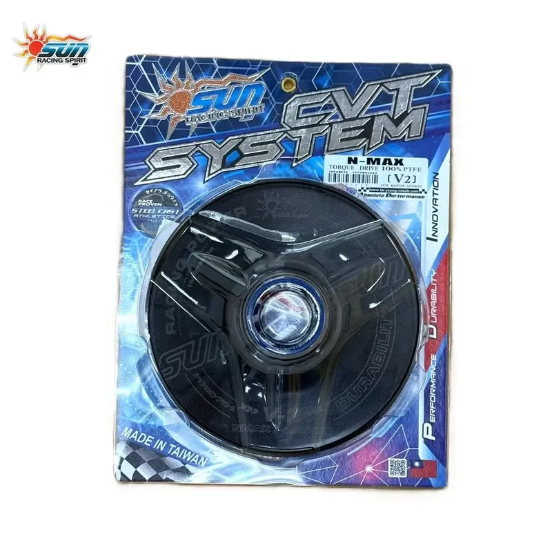 Cubierta de Panel de Transmisión SUN Racing N-MAX V2, Edición de Seis Ranuras, Revestimiento Negro, Alto Rendimiento, Hecho en Taiwán, Scooter CVT