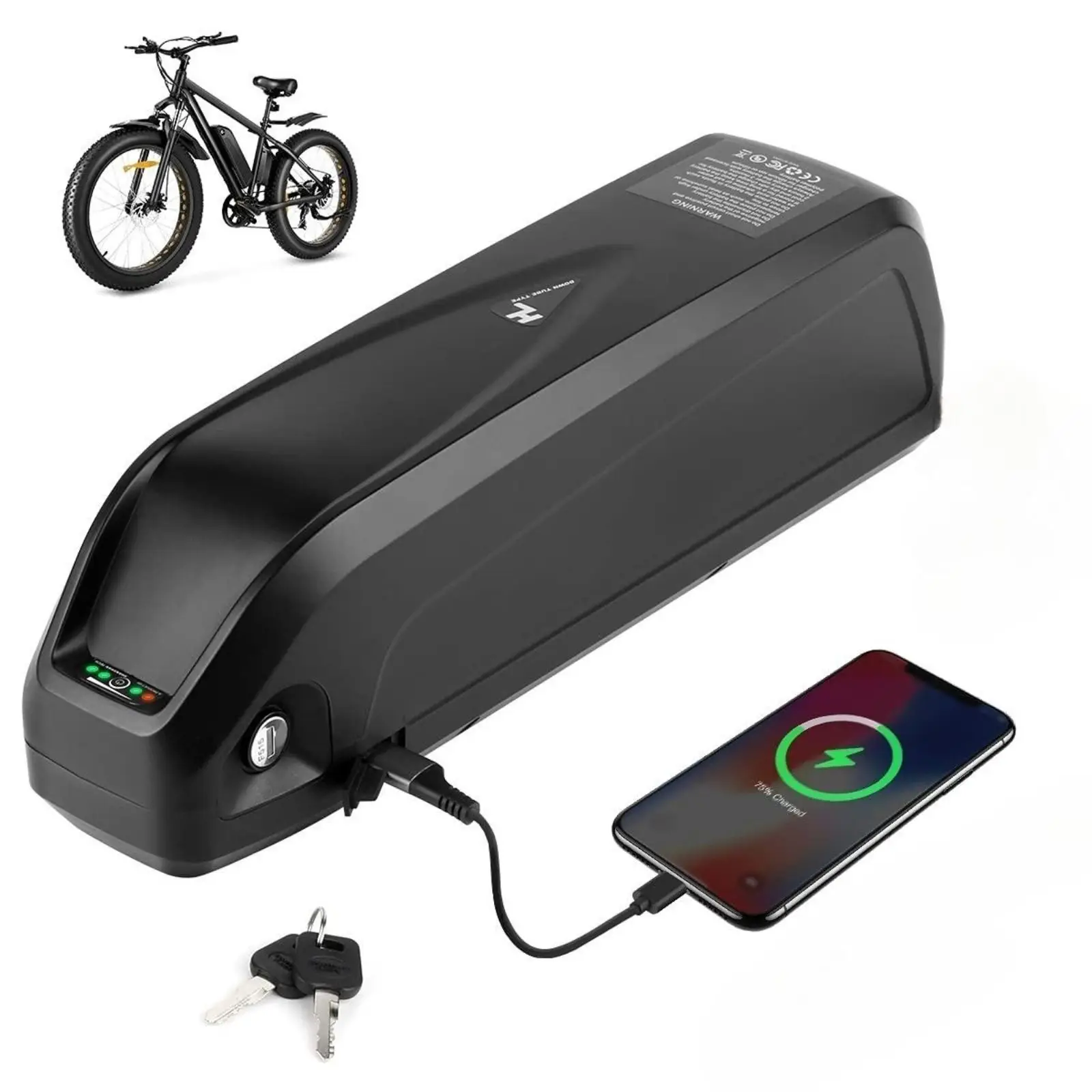 48V 52V EBIKE Battery Case, HAILONG SSE-112 G80 Down Tube Electric Bicycle Battery Case Box with 21700 Cell Holder, All-in-one