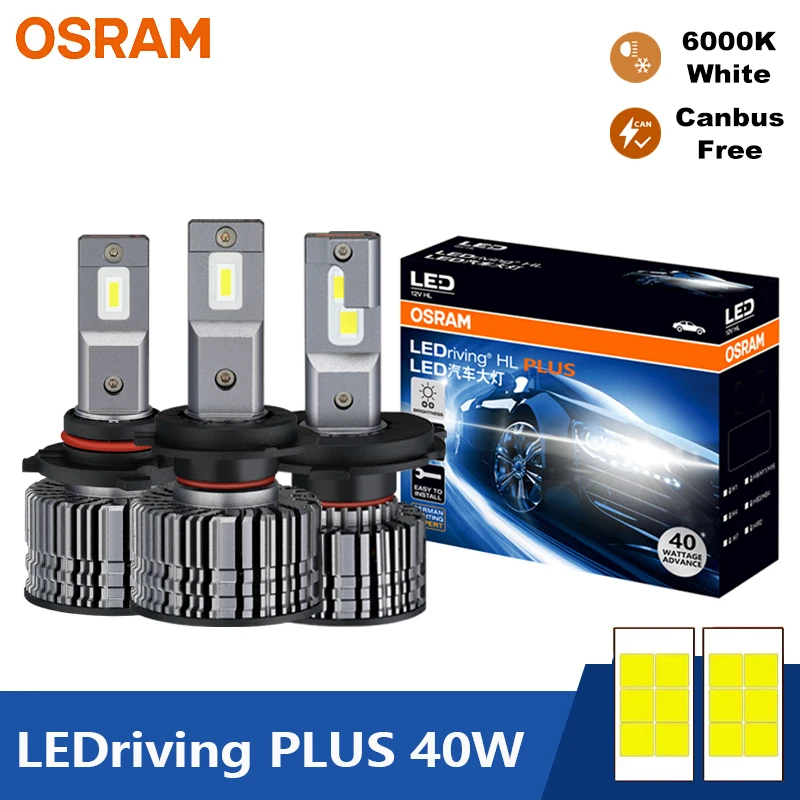 

OSRAM LED 12/24V H4 H7 H11 HB3 HB4 H8 H16 9005 9006 CF2.0 Plus Автомобильная фара 80 Вт Яркая 6000K Белая модернизация Противотуманные фары 2x