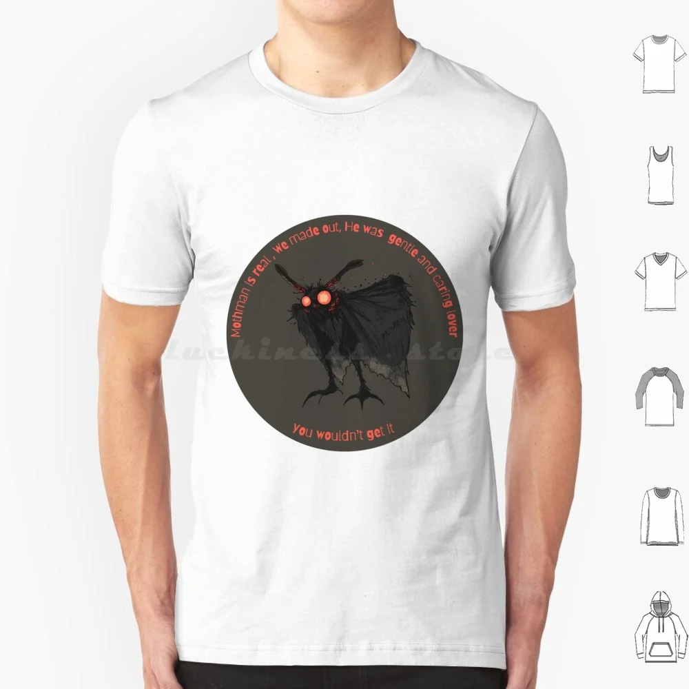 Mothman Lover Meme T Shirt Cotton Men Women DIY Print Mothman Cryptid Cryptozoology Moth Cryptids West Virginia Point Pleasant
